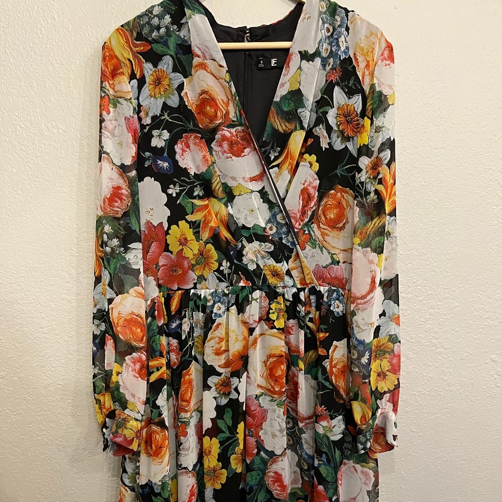 Floral Long Sleeve Dress Size 16